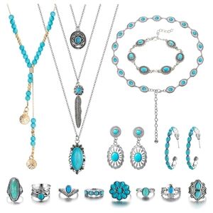 Western Style Turquoise Jewelry 13 Piece Set NWT
